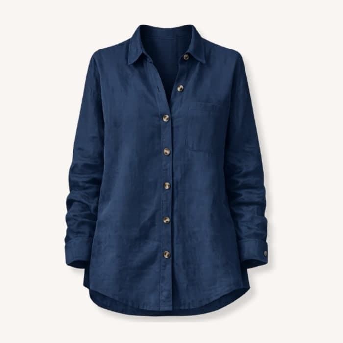 the Dookttker Store Women's Cotton Linen Button Down Shirt V Neck Roll Up Long Sleeve Collared Blouse Loose Fit Casual Work Tops