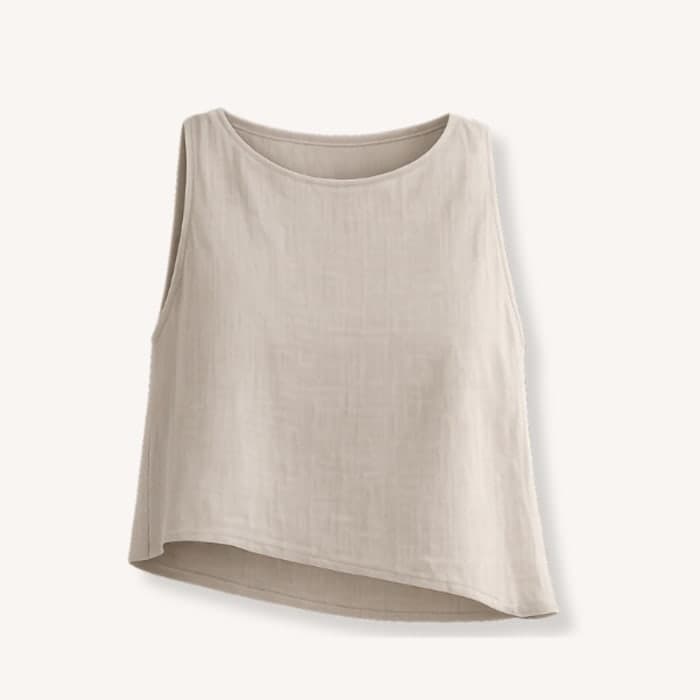 IDEALSANXUN Womens Linen Crop Tank Tops 2026 Spring Summer Beach Sleeveless Tops