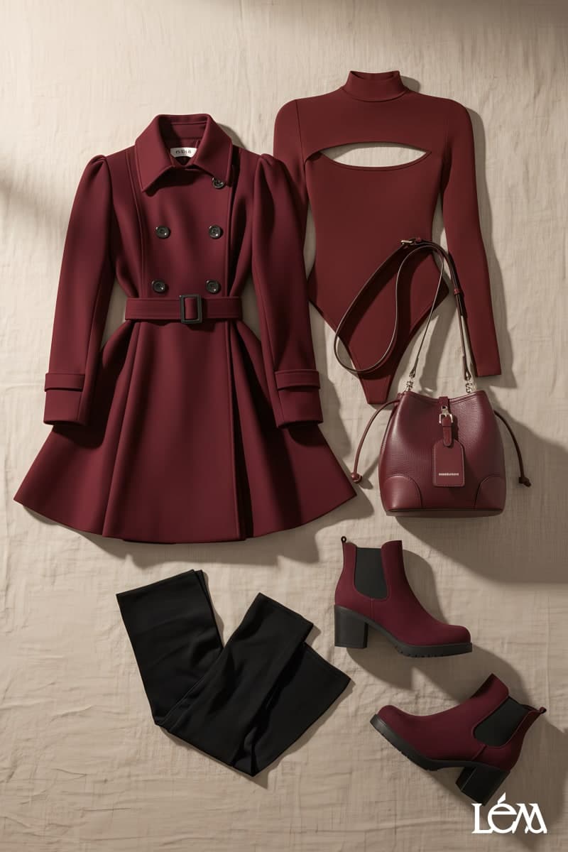 Parisian Style With Trench Coat Dress — Winter Elegance