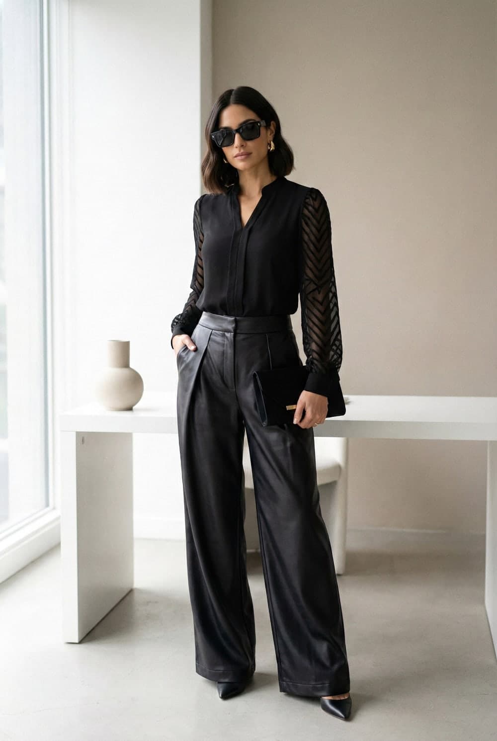 Editorial styling for The 'Midnight' Edit — How to Style Black Satin Pants for Evening